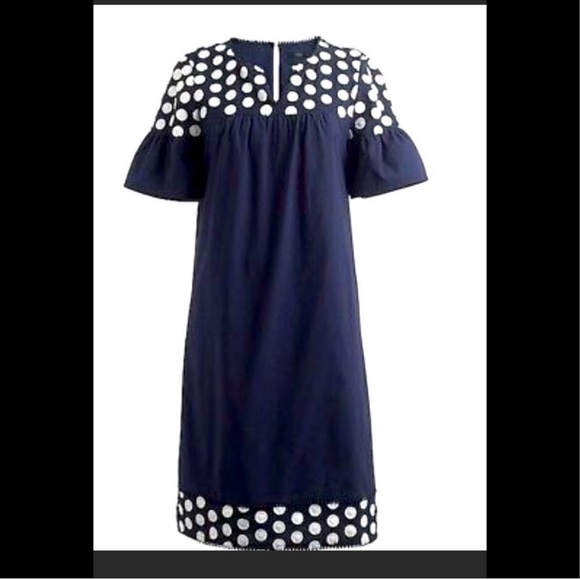 EUC Size 10 J. Crew Polka Dot Ruffle Sleeve Dress - Picture 2 of 3